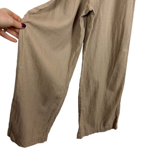 House of Harlow 1960 Linen Rayon Tan Cropped Jumpsuit Women's XS - Picture 6 of 11